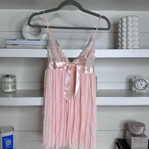 Elegant Pink Lace Nightgown